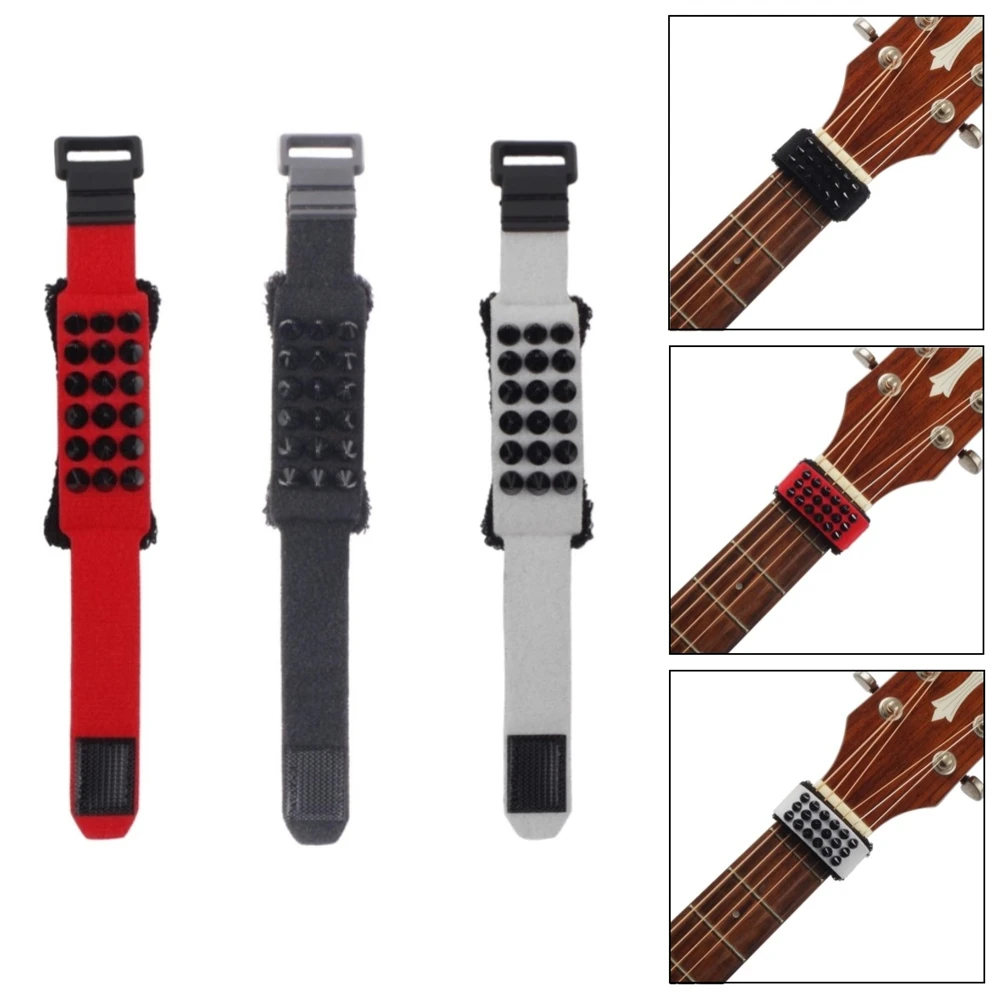 

7 Strings Guitar Bass Fretboard Muting Dampeners String Wraps Accessorys High-elastic Cotton Guitar Wrap Accessorys 19CM Black/R