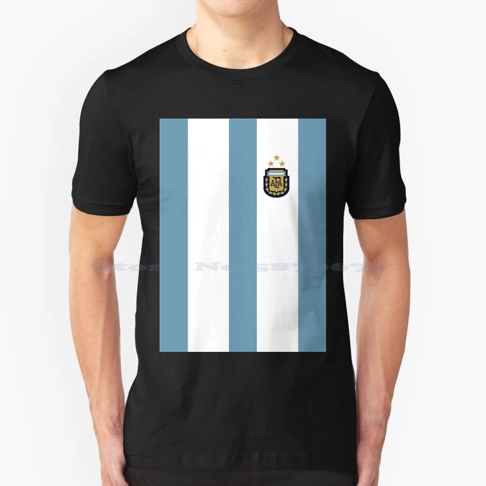 Maglietta Argentina 100% Cotone Tee Argentina World Maradona Kempes Champions Cup