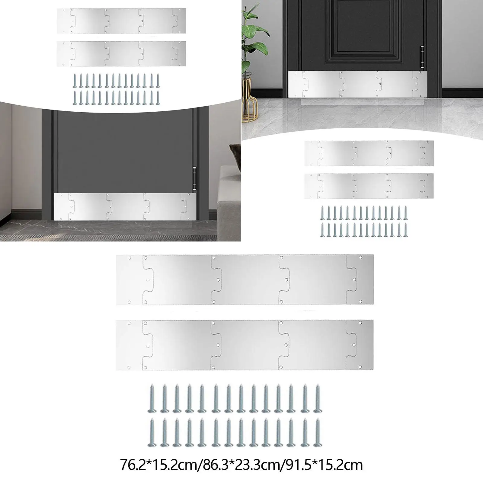 Door Kick Plate Rectangular Stylish for Exterior Doors Door Bottom Protector
