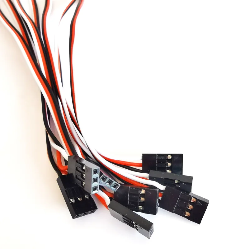 2 Cavi Prolunga Per Servo Da 50 Cm, Connettori JR Maschio/Femmina, 3 Pin, 26 AWW, Contatti Dorati, Per Modellismo RC (Aereo, Auto, Barca)