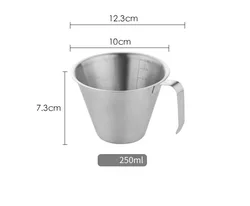Stainless Steel Espresso Measuring Cup with Scale - Barista Utensils, 100/250ml (250ml)