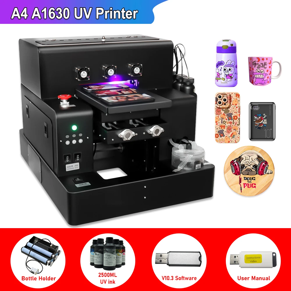 

A4 UV Flatbed Printer impressora uv A4 For Phone Case UV Printing Machine For Phone Cover Metal Glass Wood Bottle uv Printing