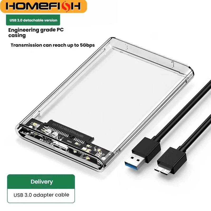 USB3.2 인터페이스 고속 전송 2.5인치 모바일 하드 드라이브 인클로저, 디지털 디스플레이가 있는 기계식 드라이브 지원