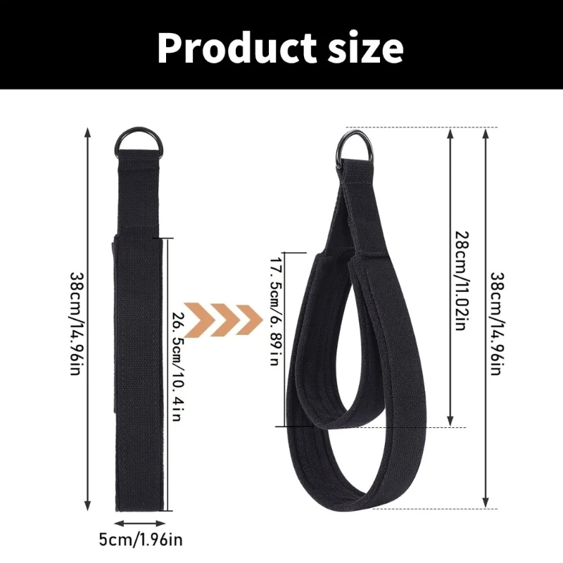 1 Pair Double Rings Yoga Pilates Strap Pilates Yoga Double Rings Belt Strap Fitness Equipment for Gym