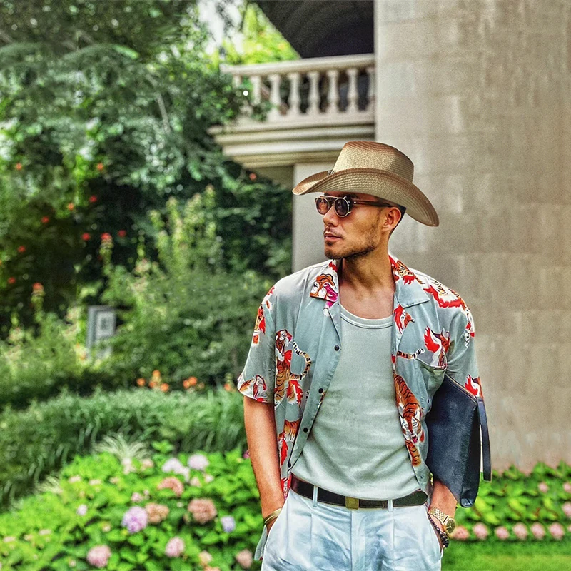 

Men Women Soft Straw Western Cowboy Hats Wide Brim Sunhat Party Travel Outdoor Caps Classical Retro Sombrero UK Size L US 7 1/4