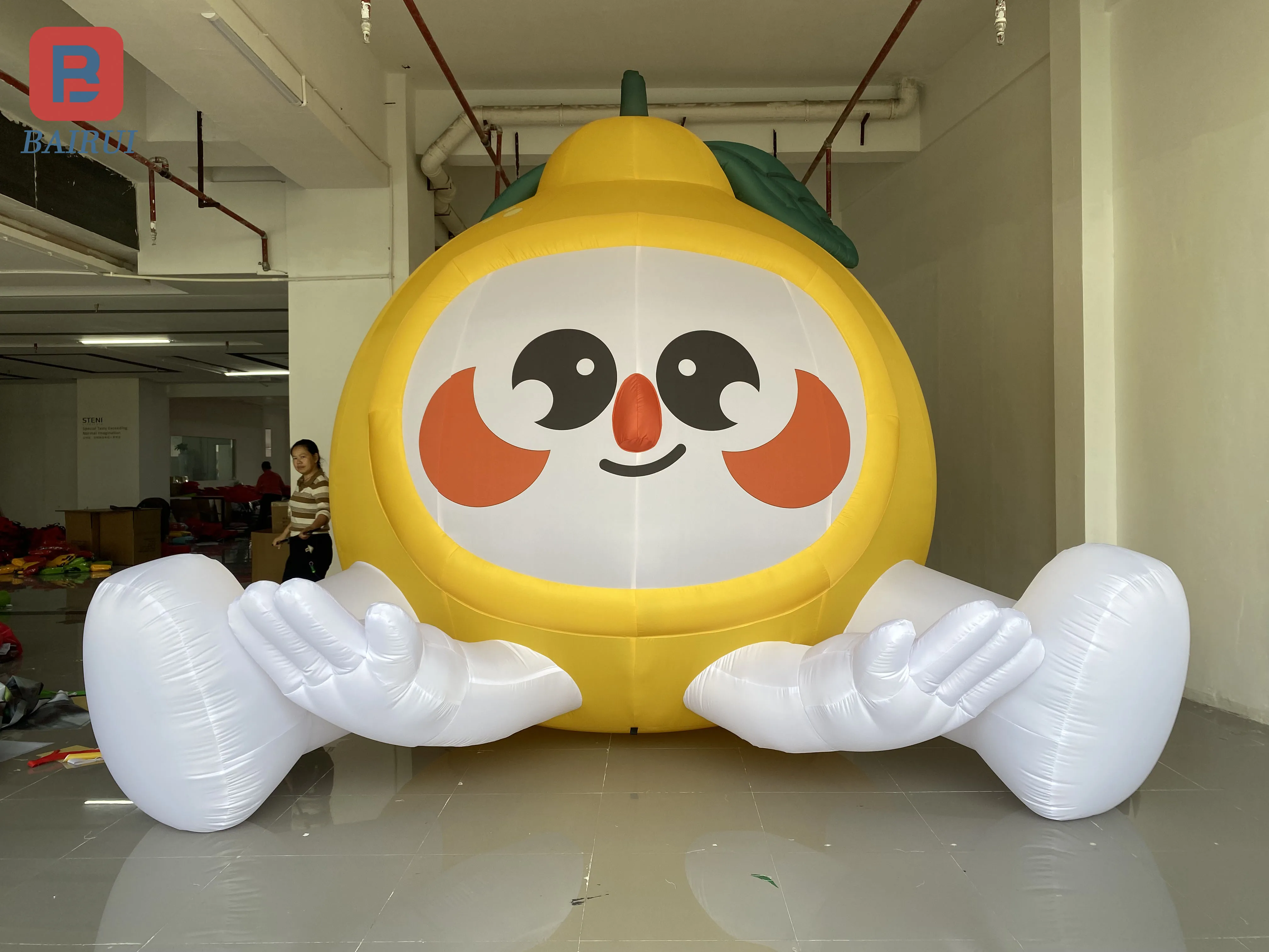 

Giant inflatable pear fruit air model cute expression outdoor decoration atmosphere props can be customized