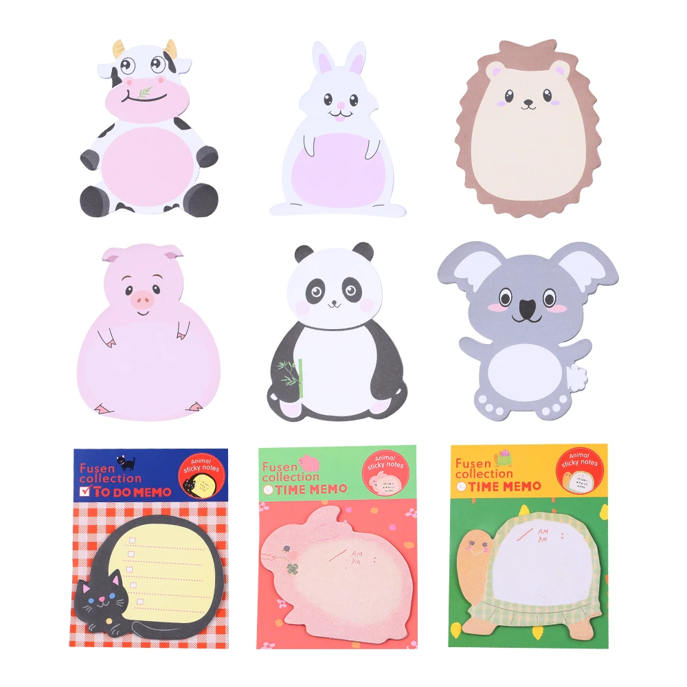 Japanese Novelty 3D Cute Mini Animal Memo Pads Kawaii Cat Panda Kids Girl Sticky Notes Post Notepads Aesthetic Stationery Store