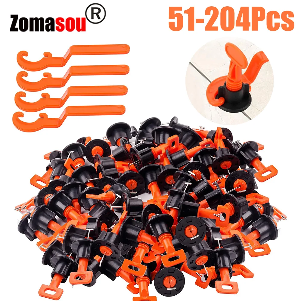 Système de nivellement de carreaux, 51 à 204 pièces, pour la pose de carreaux, cales de niveau, entretoises d'alignement pour niveleur, localisateur, pince, mur de sol