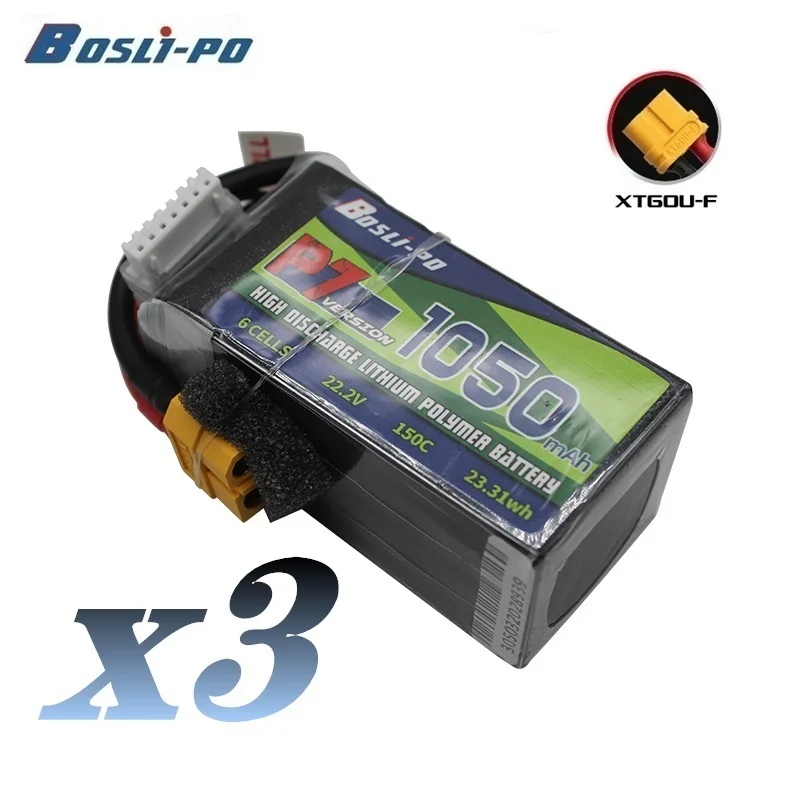 

Original 1050mAh 6S 22.2V 150C LiPo Battery For RC Helicopter Quadcopter FPV Racing Drone Parts With XT60 Plug Drones Battery