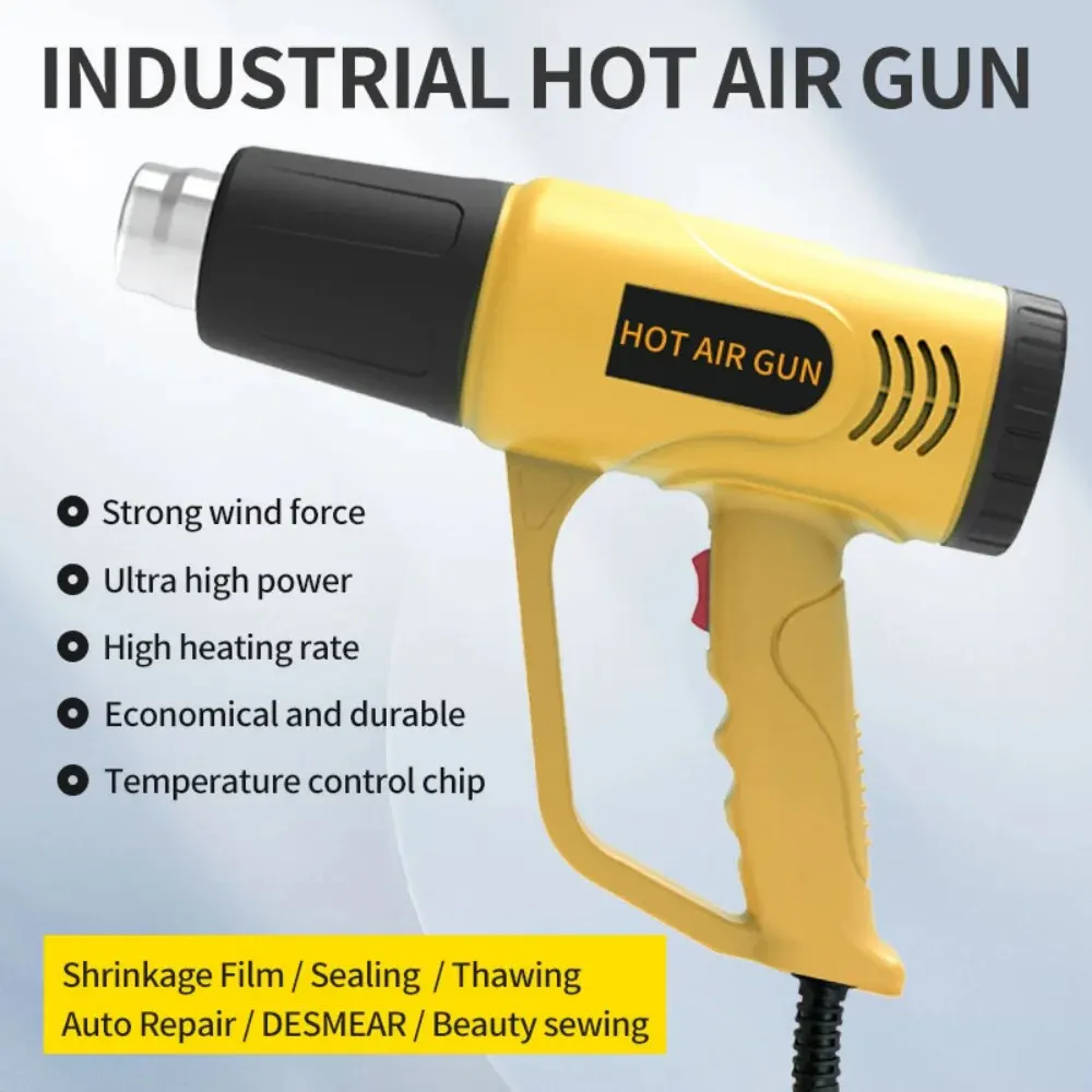 Hot Air Gun Heat Gun 2000W Handheld Industrial Grade Two Temperature Setting Home Decor Projects Crafting