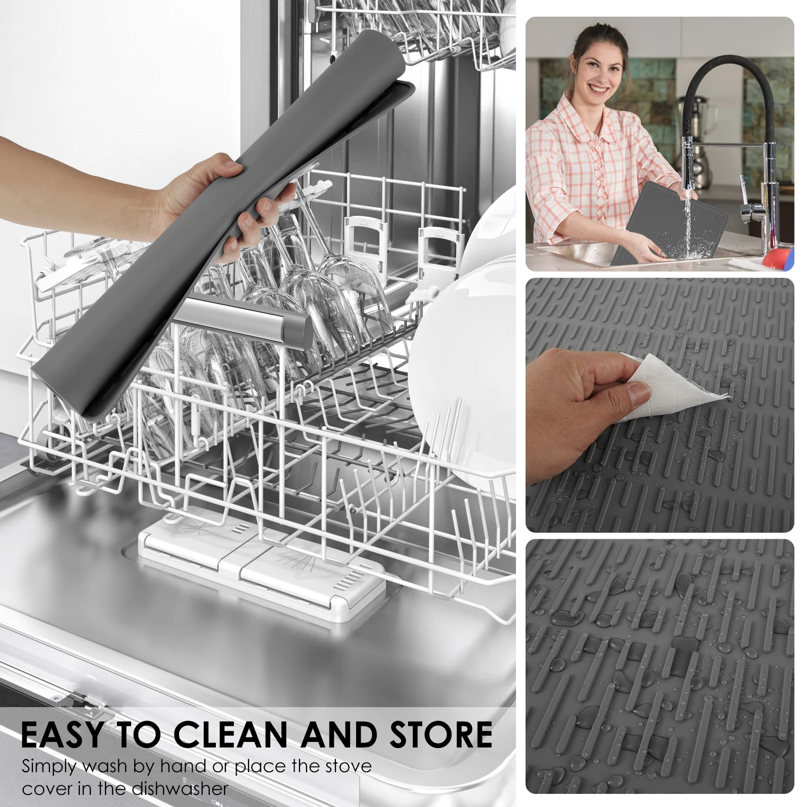 Silicone Stove Top Covers Heat Resistant Glass Cooktop Protector Reusable Stove Top Pad For Electric Countertop Table gas stove protection pad cookware protection pad