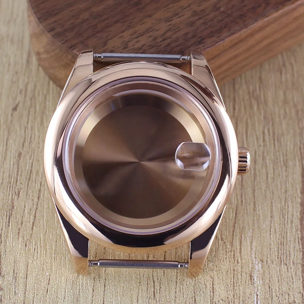 Fashion Round Edge Watch Case with Sapphire Glass - Waterproof, 36mm/39mm, 28.5mm Dial Compatibility