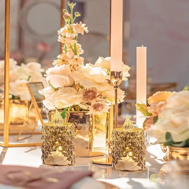 3 pièces/ensemble cristal sans flamme bougie sans feu Led électronique bougie sans flamme électronique Transparent cristal bougie lumière 6