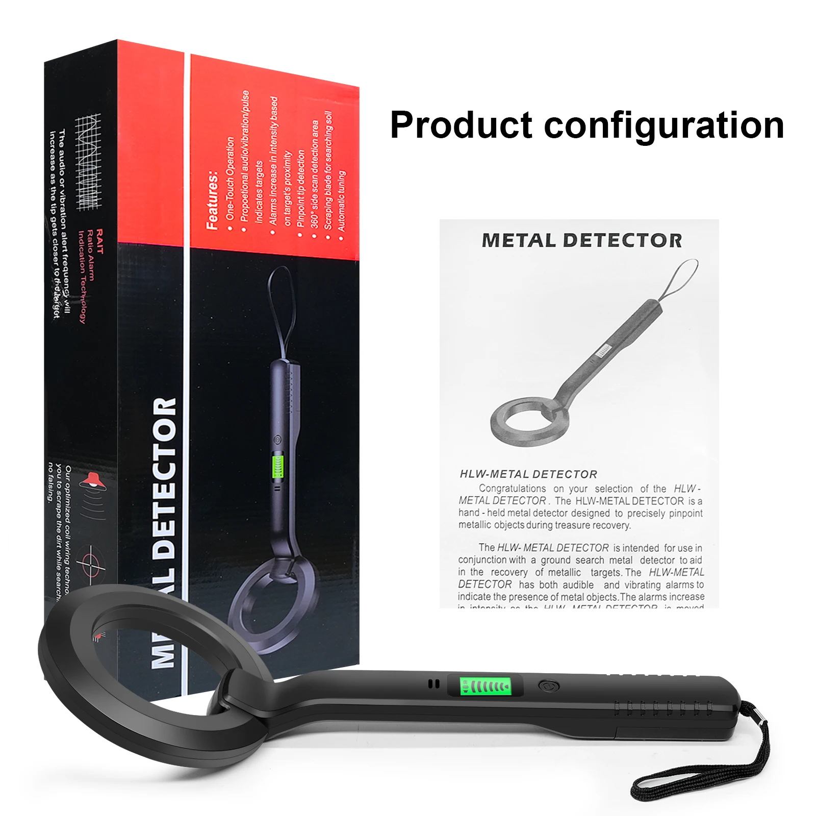 Metal Detector IP66 Waterproof Coins Positioning Underground Underwater Treasure Diving Multipurpose Finder
