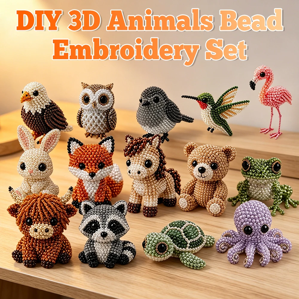 3D 동물 비즈 자수 키트 재미있는 비즈 강아지 아트 키트 DIY 비즈 공예 키..