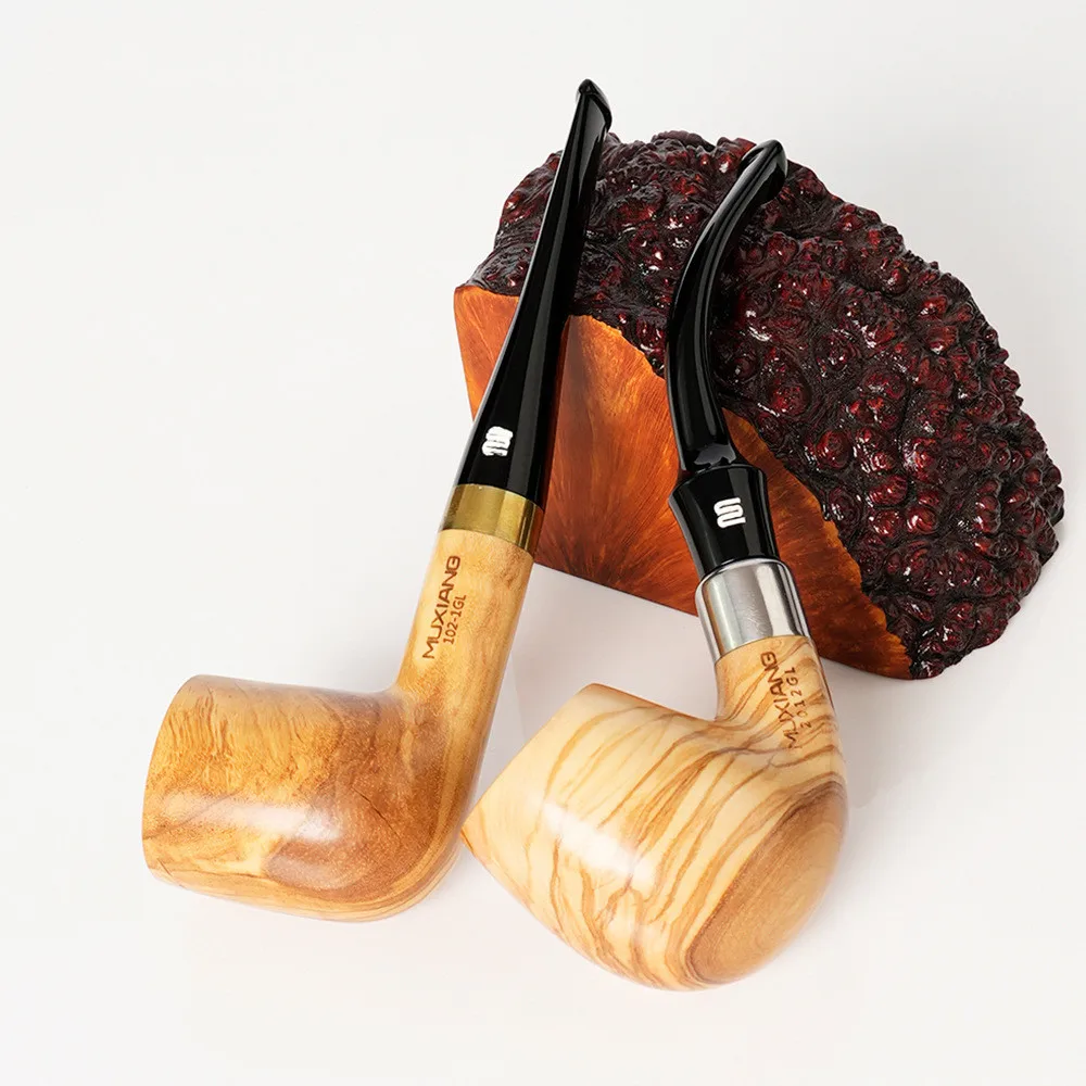 Olive Wood Handmade Tobacco Pipe Smoking Pipe Vintage Straight / Bent Smoke Accessory 1Pcs smoking accessories tobacco pipe tobacco smoking accessories herb smoking pipe smoking pipe