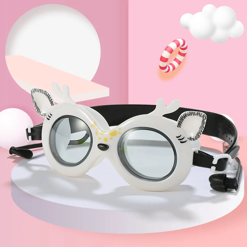 New Children Swimming Goggles Sika Deer Cartoon Earplugs UV and Fogging - Proof Glasses Men and Women Wholesale Price 5