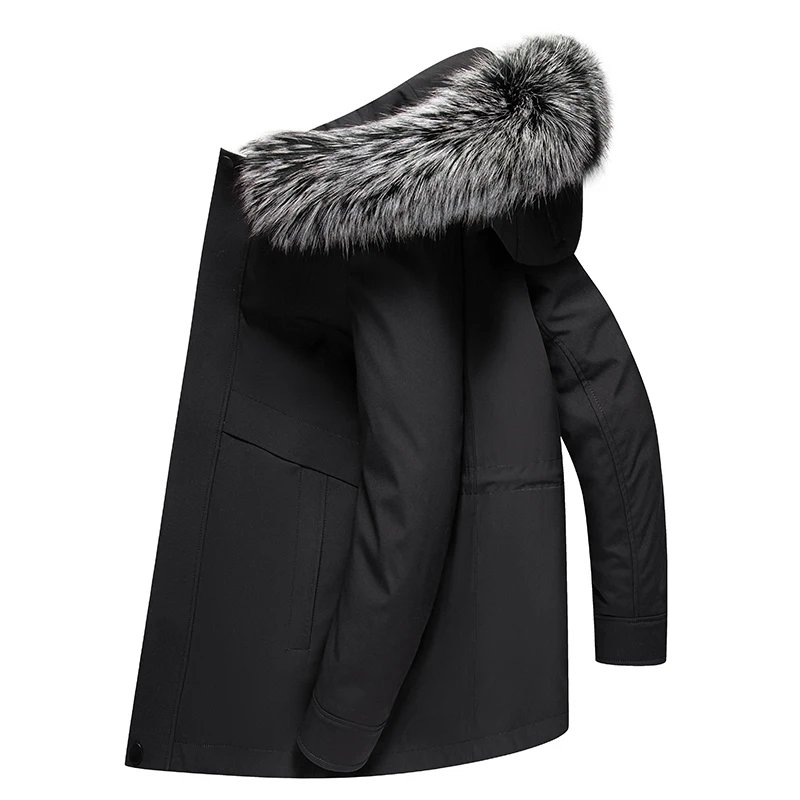 Men's Coat High Quality Fashion Black Winter Warm Coat for Men Fur Linner Fur Collar Outdoor Winter Coats Men, Sizes M-4XL!
