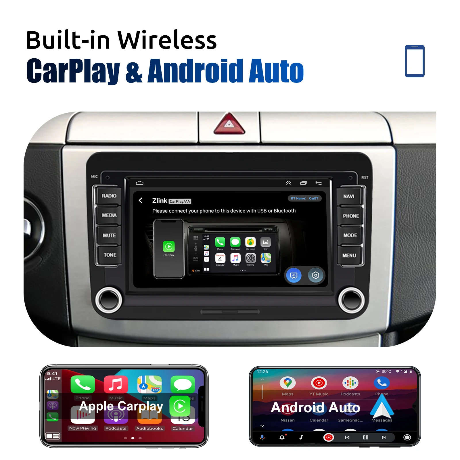 7" Touchscreen Car Stereo with Bluetooth & Backup Camera 2