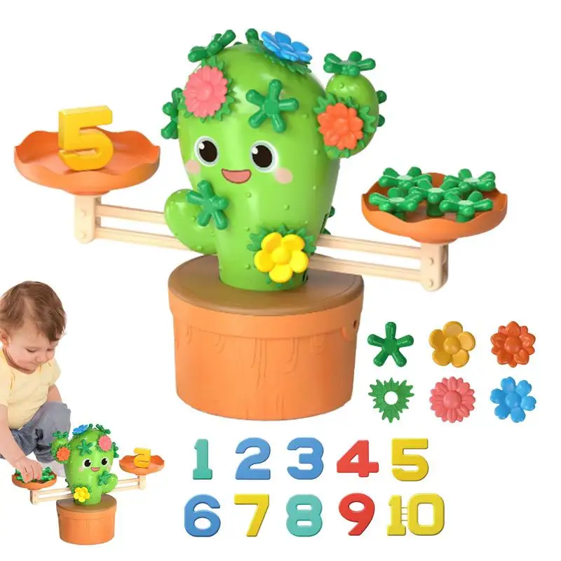 

Balance Math Game For Kids Cactus Toys For Kids Number Recognition For Preschooler Kindergarten Math Games For Ages