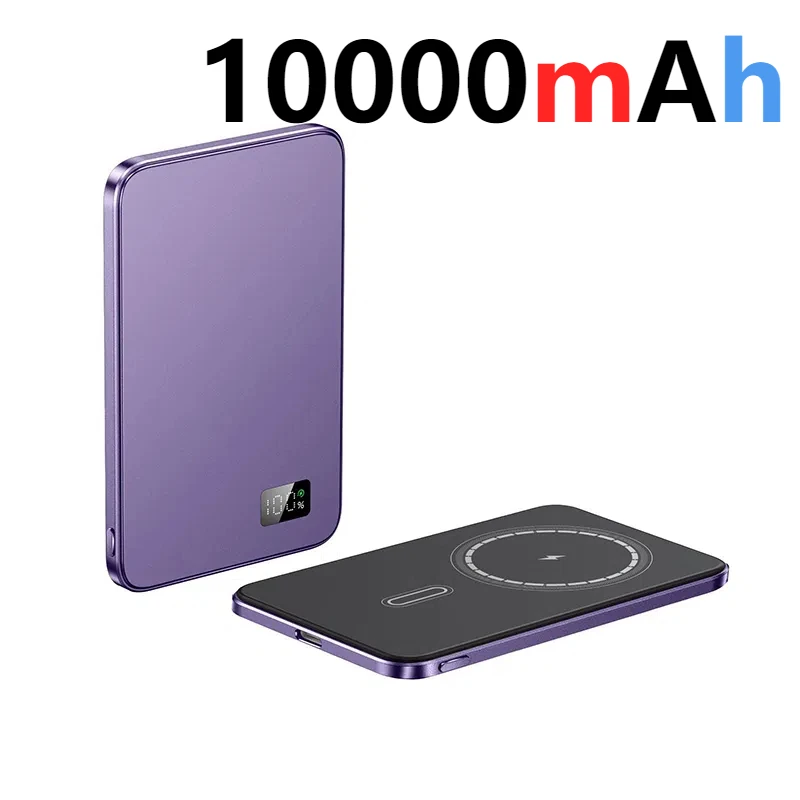10000mAh Thin Magnetic Wireless Power Bank PD25W Fast Charging Portable External Battery for Magsafe For iPhone Samsung