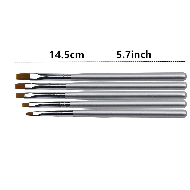 5Style Wood Handle Nail Art Painting Draw Brush Professional Acrylic UV Gel Nail Polish Manicure Pen Liner 4