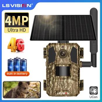LS VISION 4G Solar Hunting Trail Camera Outdoor 4MP Night Vision PIR Motion Detection 7800mAh Battery Waterproof Wildlife Camera 1