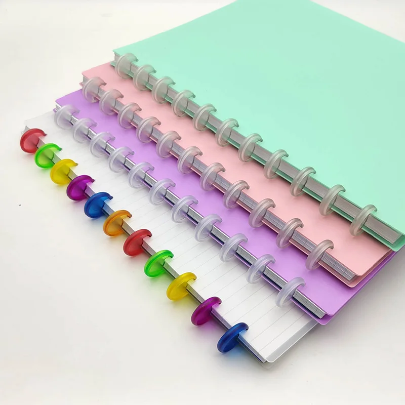 Plastic Rings Haploon 104 Pieces Mini Plastic Book Binding Discs 8 Colors Discbound Notebook