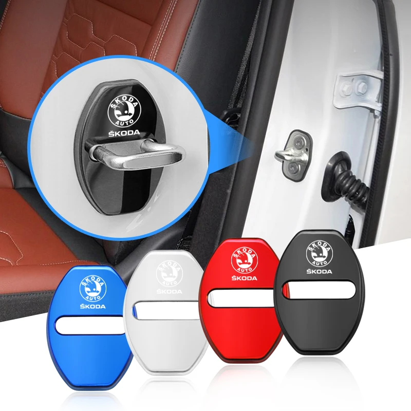 car door handle stickers Car Styling Door Lock Buckle Protector Case Stickers Covers for Skoda Octavia Superb Rapid Kodiaq Karoq Fabia Kamiq Enyaq Citigo