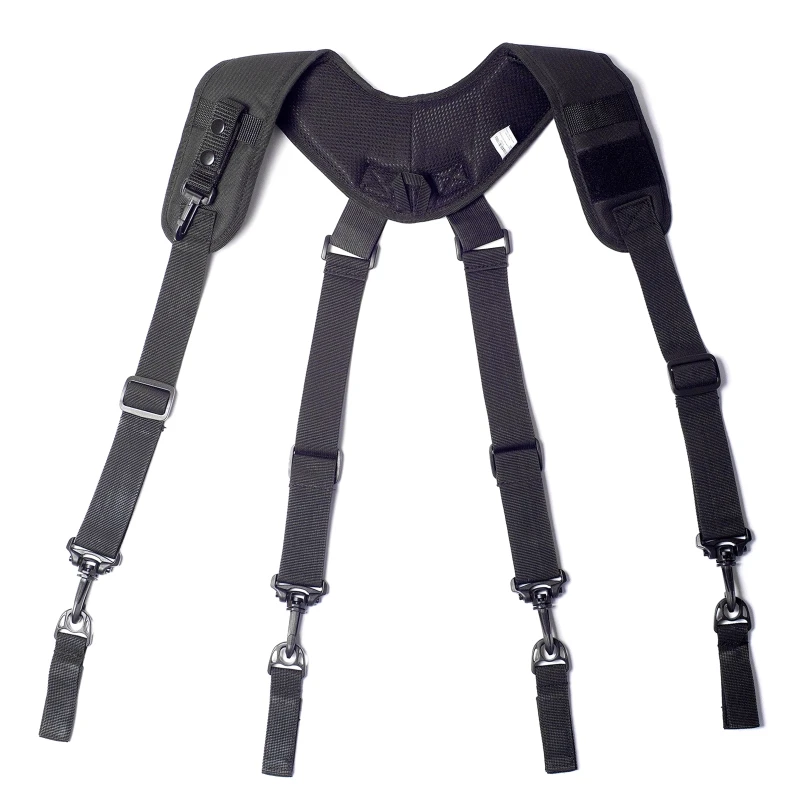 E5BE Heavy Duty Belt Harness Combat Tool Adjustable Tactical-Suspenders with Keychain tool bag with wheels Tool Storage Items