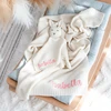 Personalized Baby Blanket Boy Girl Soft Breathable Newborn Stroller Crib Cover Knitted Blanket with Name Shower Gifts 1