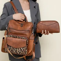Leather Travel Fashion Purse Designer Ladies Shoulder Bags Backpack for Women Large Womens Backpack with Tassel Two-toned Brown 2