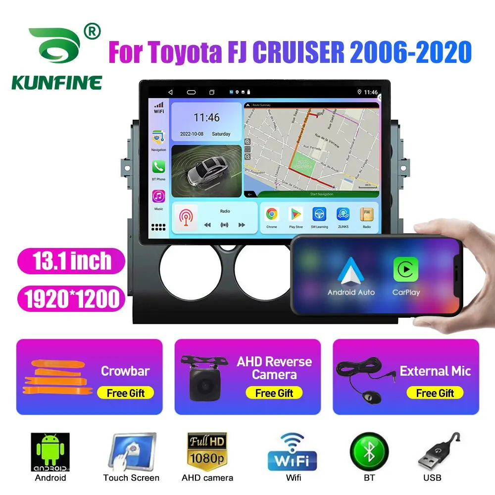 

Автомобильный радиоприемник 13,1 дюйма для Toyota FJ CRUISER 2006-2020, автомобильный DVD GPS-навигатор, стерео Carplay, 2 Din, Центральный Мультимедиа, Android, авто