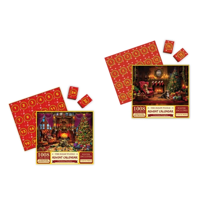 

Christmas 24 Days Countdown Advent Calendar Dog Cat Puzzles for Kids
