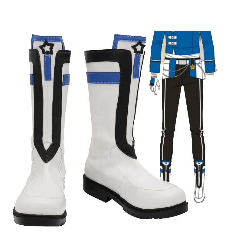 

Custom Made CosplayLove Ensemble Stars Game Shinkai Kanata Cosplay Shoes White Color Boot High Heel For Boys Girls