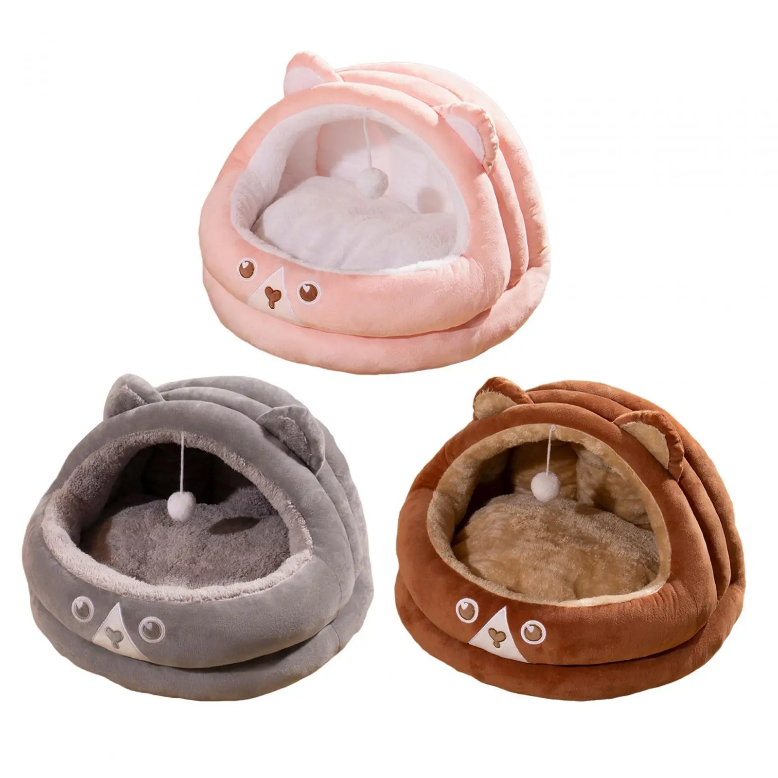 

Dog Cat Bed Furniture Indoor Snooze Kennel Indoor Cats Soft Autumn Winter Semi Enclosed Pet Cat Nest for Cats Dog Puppy