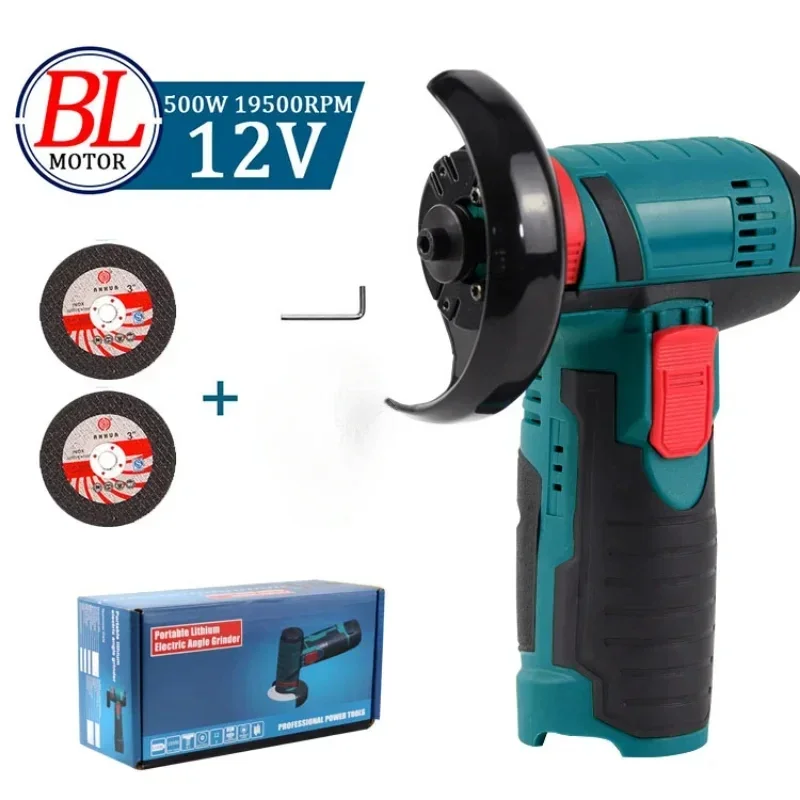 12V 19500rpm Brushless/Brush Cordless Angle Grinder Electric Grinding Cutter for Cutting Polishing Ceramic Tile Wood Stone Steel 2