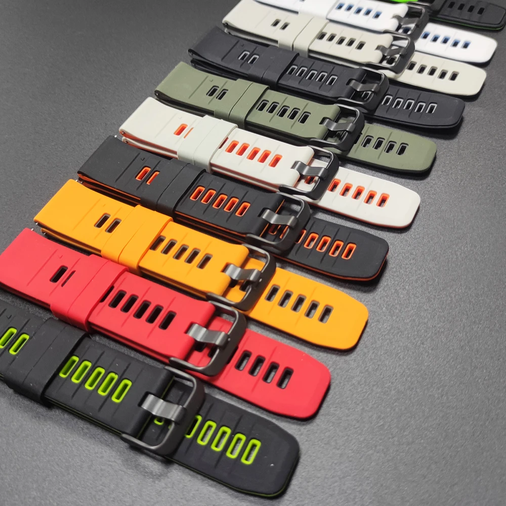 Two-Tone Silicone Watch Band - 20mm/22mm Adjustable Strap