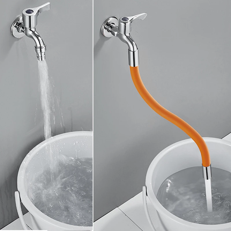 360° Rotation 1/2'' Faucet Extender Bathroom Adjust Free Bending