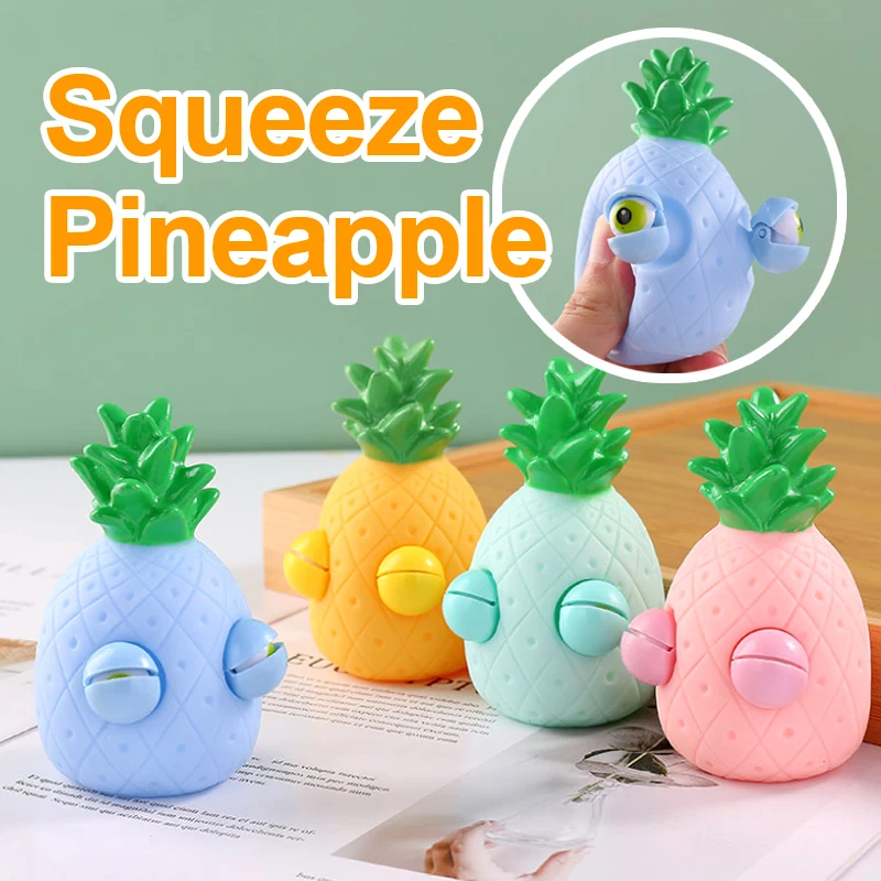 

Anti-Stress Toy Fruit Squinting Pineapple Squeeze Fidget Toys Squishy Funny Stress Relief Play Pranks For Kids Adults Gift J190