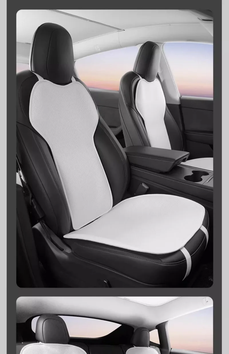 Ice Silk Car Seat Cushion for Tesla Model Y Juniper 2025 Mats Breathable All Sea