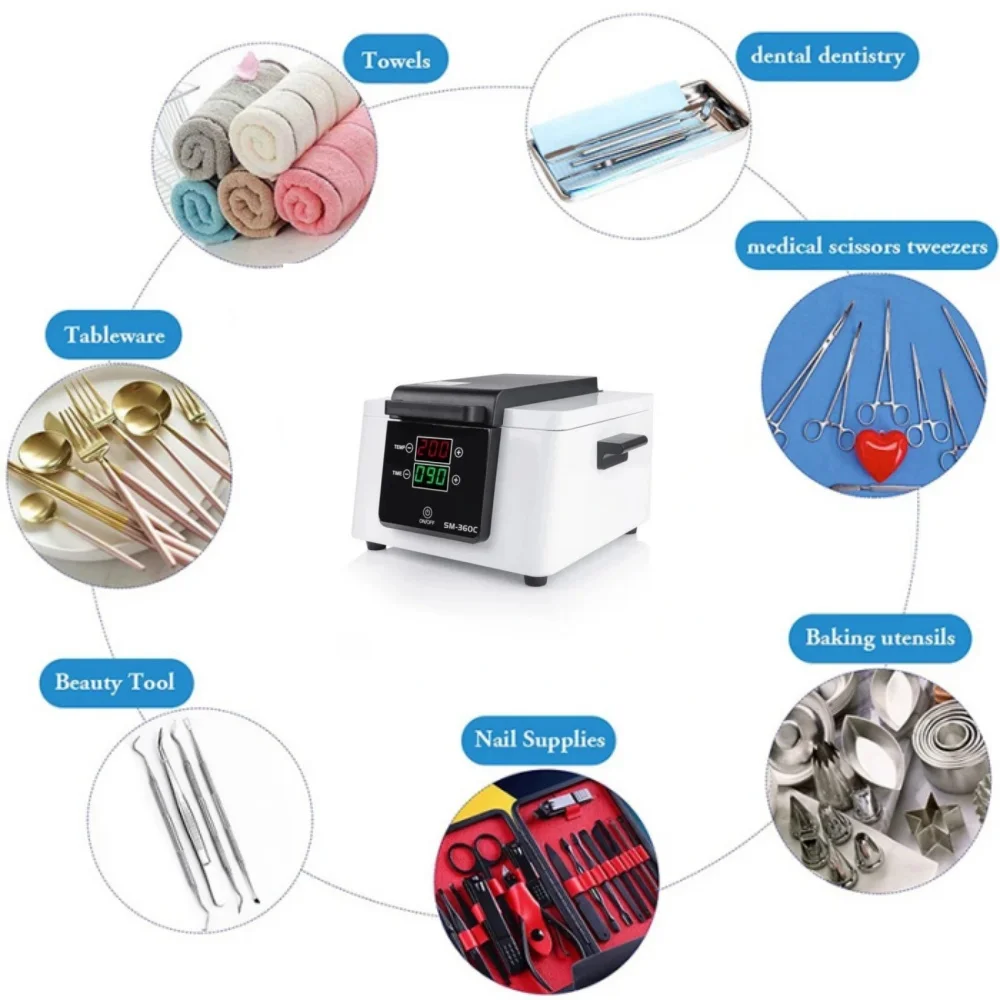 High Temperature Sterilizer Dry Heat Cabinet Manicure Tools Salon Tweezers Cleaning Cabinet for Nail Tool Spa Pedicure Tools manicure tool disinfection box nail tool sterilizer