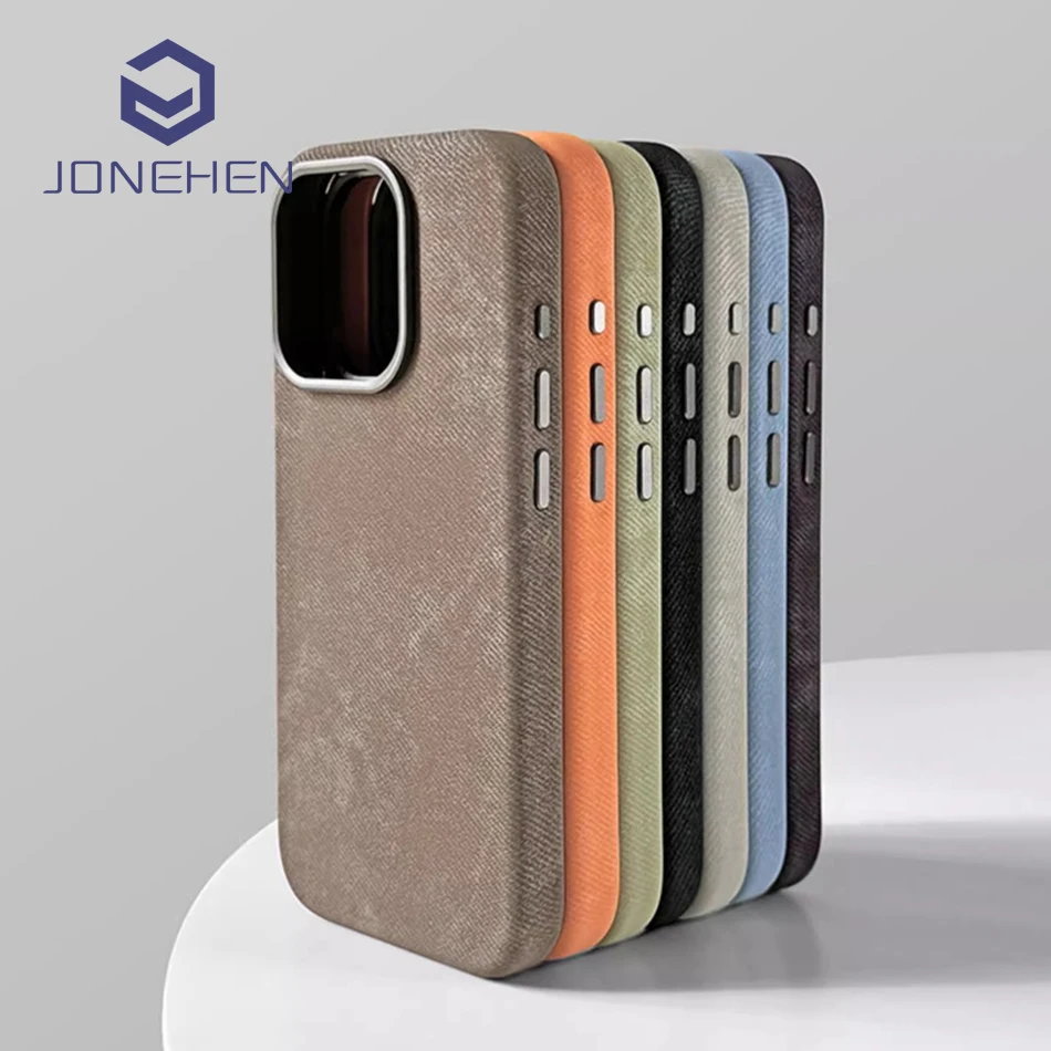 Magnetic Fiber Leather Phone Case For iPhone 15 14 13 12 16 17 Pro Max 15Plus For MagSafe Wireless Charge Shockproof Back Cover