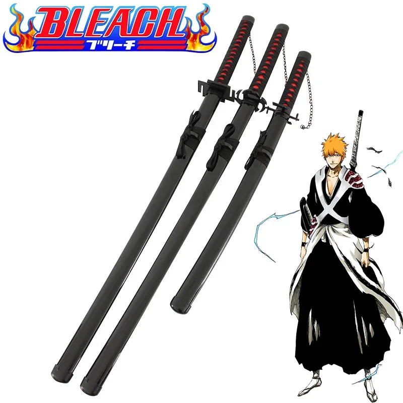 

BLEACH Swords Weapon Kurosaki Ichigo Zangetsu Wooden Katana Anime Periphery Weapons Model Samurai Sword Cosplay Gifts Toys Boys