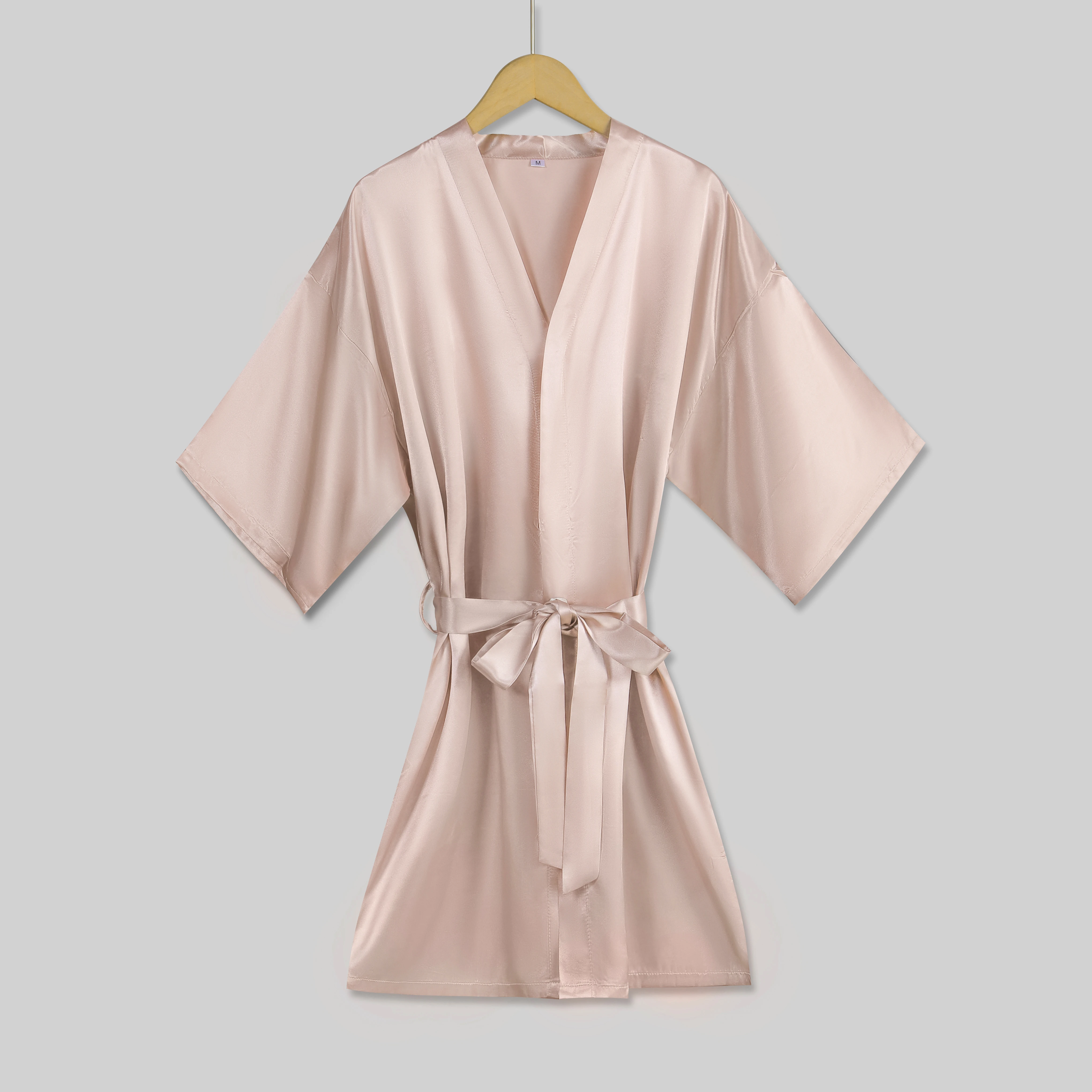 1pc team bride robe satin women wedding party bridal champange pink short kimono robes