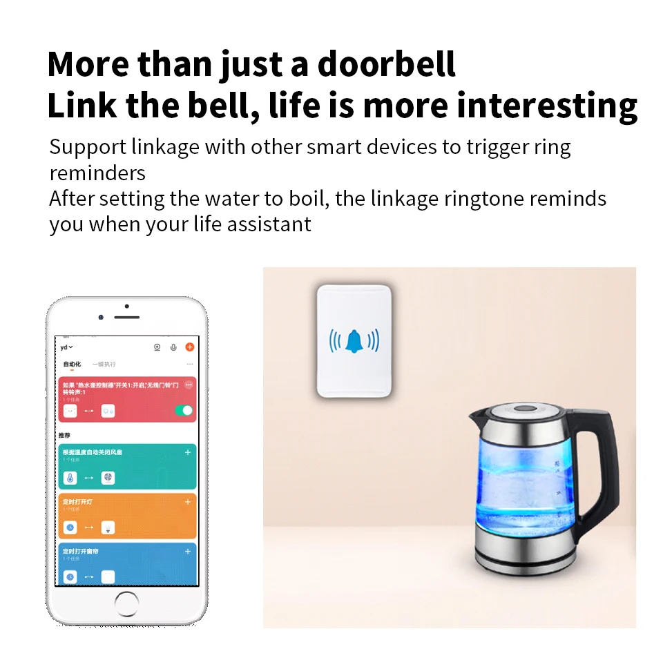 Wireless WiFi Bell Tuya Waterproof External Smart Door Bell for Smart Life App Setting,wireless doorbell