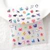 Sea Animals 5D Nail Stickers Ongle Nail Supplies Fake Nail Tapes Embosses Decals 2