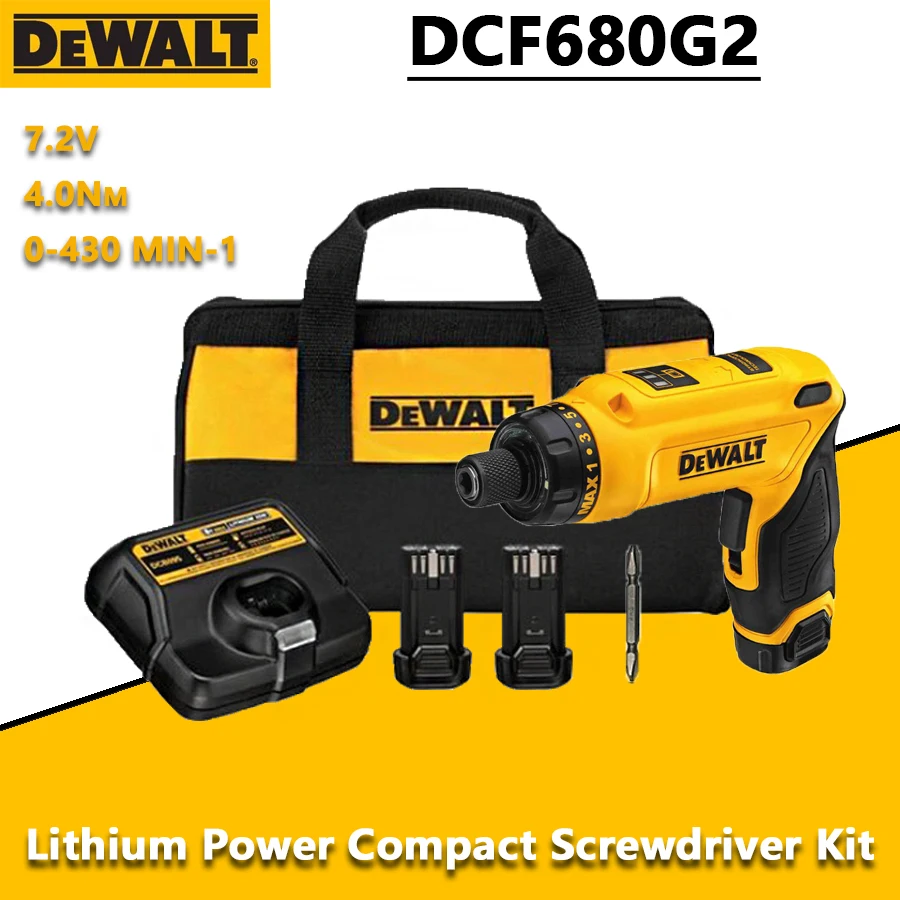 

DEWALT DCF680G2 7.2V Cordless Compact Electric Screwdriver Kit (Batteries*2)Lithium Battery Rechargeable Impact Adjustable Speed