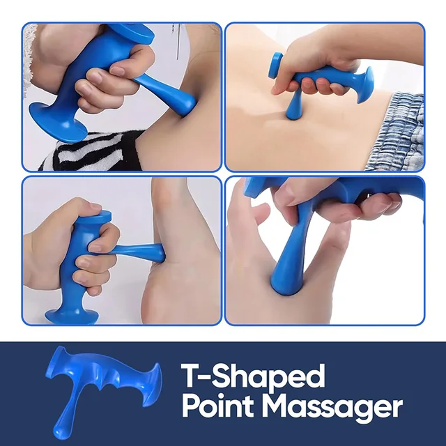 2 Pieces Thumb Saver Massage Tools Deep Tissue Manual Hand Finger Pressure Massager Body Trigger Point Relaxed Relieve Fatigue 2