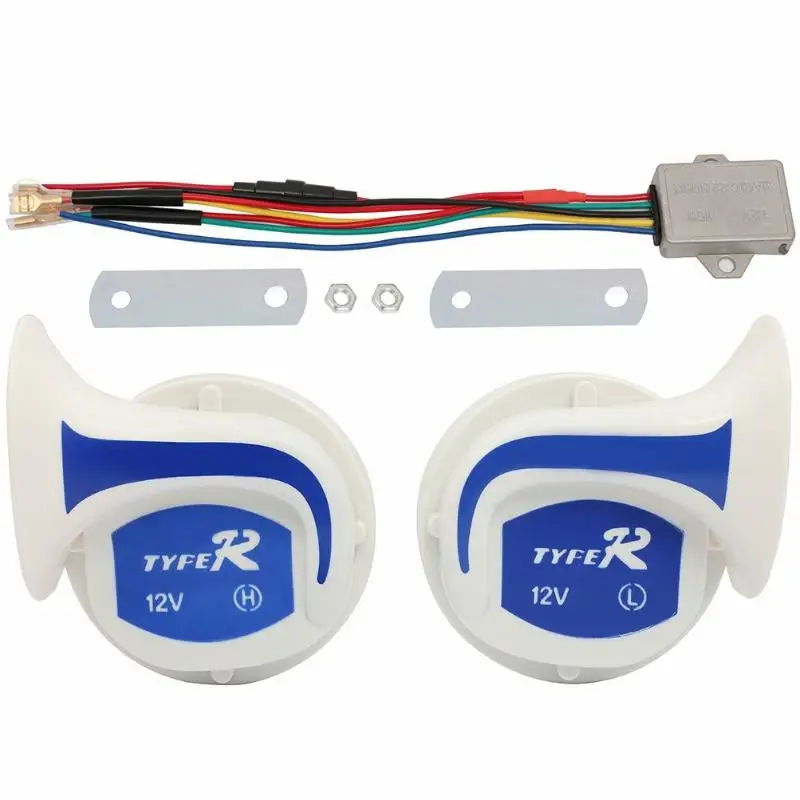 고음 300DB 12V 방수 자동차 달팽이 경적 범용 개조 전기 경적 자동차 DIY 액세서리 키트